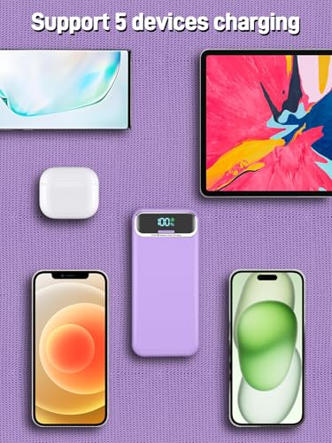 Portable Charger 20000mAh Fast Charging w (Purple)