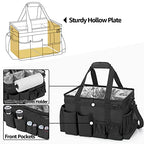 Large Grill Utensil Caddy with Paper Towel Holder for Cook Supplies (Black)