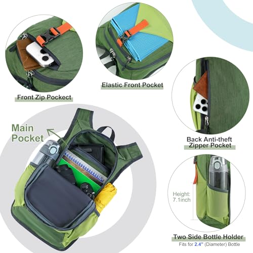 15L Hiking Backpack for Men Women Lightweight Foldable Small Daypack for Travel Camping Outdoor (Green / 15l)