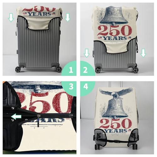 Luggage Cover Suitcase Protector + Luggage Tag (America 250th Anniversary / S)