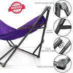 Universal Double Hammock with Stand Included (1. Purple)