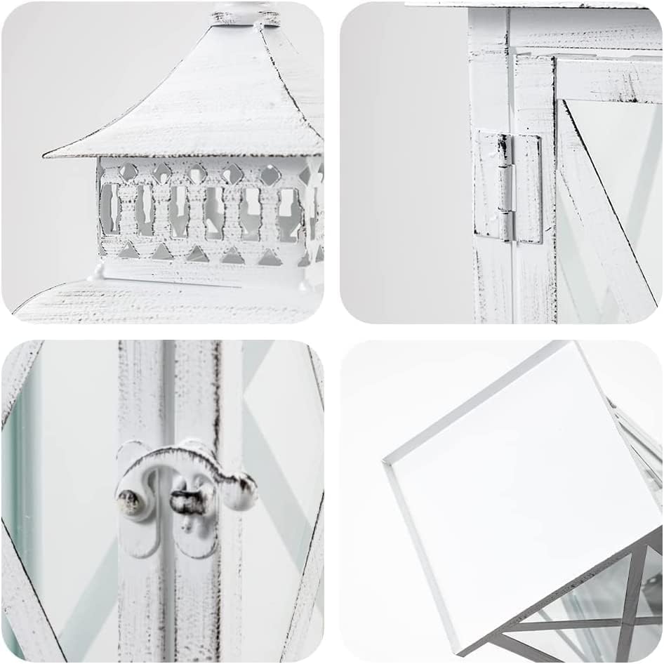 Lantern Decorative Indoor & Outdoor (White / 14.8'' / 2 Pc)
