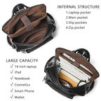 Vegan Leather Laptop Backpack for Women 15.6 inch Work Backpack Fashion Travel Backpack Purse for Business College (Black01)