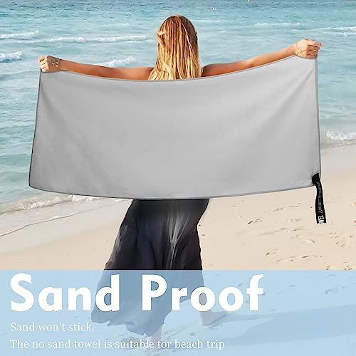 Microfiber Travel Towel (Gray / XS:12"×24")