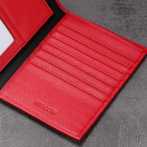 Leather Passport Holder for Travel (Red)