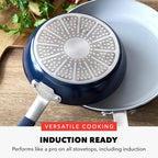 X Bobby Flay 16 Piece Ceramic Nonstick Cookware Set (16 Piece Cookware Set / Navy Blue)