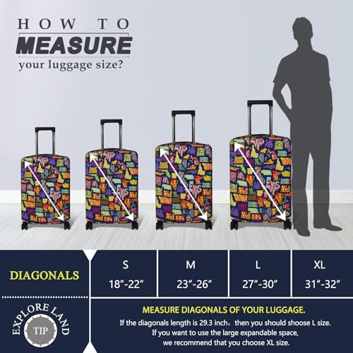 Travel Luggage Cover Fits 18 (S / America Map)