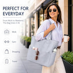 Beach Bag Waterproof Sandproof Women Beach Tote Pool Bag with Zipper for Gym Grocery Travel with Wet Pocket (Light Gray White)