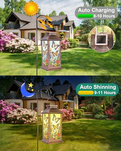 Solar Lanterns Outdoor Waterproof Garden Decor Birthday Gifts for Women Mom Grandma Sister