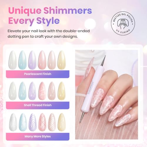 Beetles Pearl Gel Polish Set (A - Pink White Purple | Creamy Twist)
