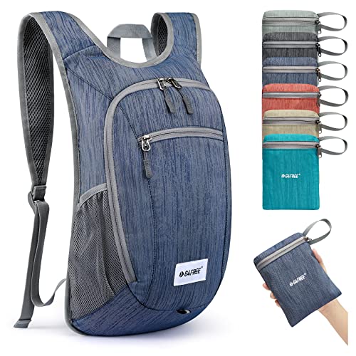 10 15L Small Rucksack Foldable Backpack Lightweight Packable Daypack Travel Outdoor Hiking Shoulder Bag (Dark Blue / 10L)