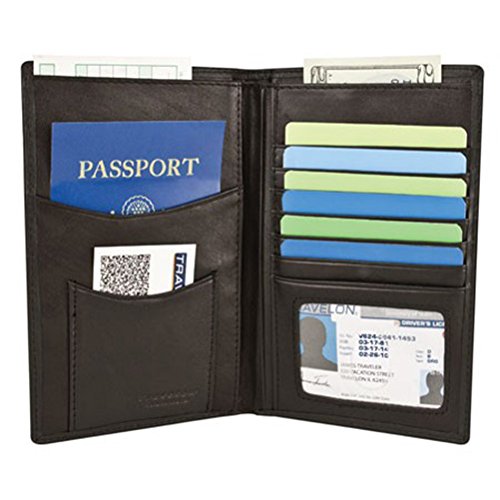 RFID Blocking Executive Organizer Wallet Credit C. Passport Case (Jet Black)