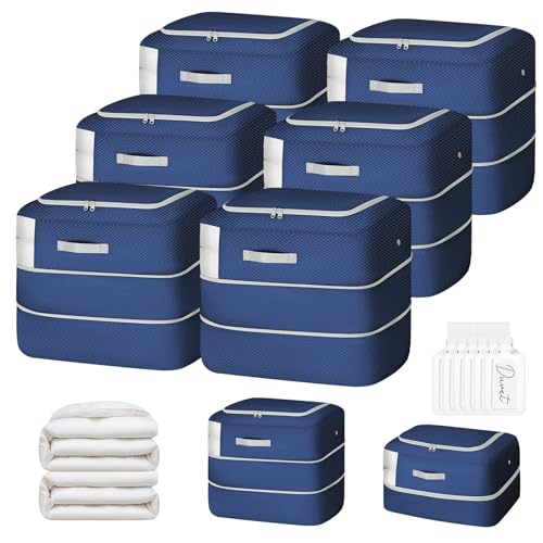 Comforter Storage Bag (Navy Blue / 110L (2-Layer Compression))