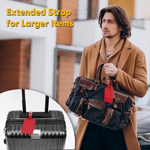 26 Pack Luggage Tags for Suitcases Airplane Travel Essentials (Deep Red)