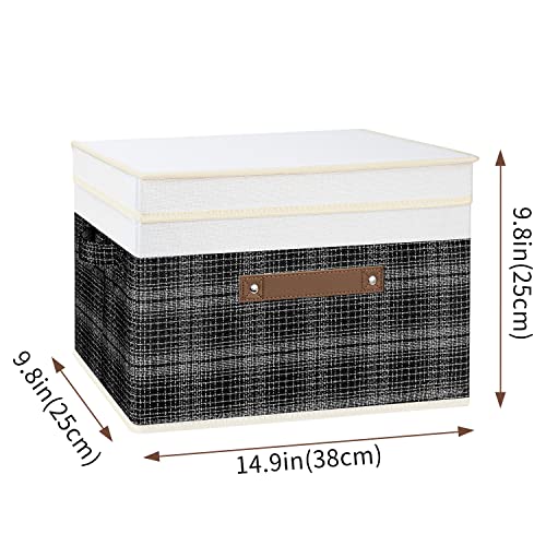 Collapsible Storage Bins with Lids (5 pack / Black & White)