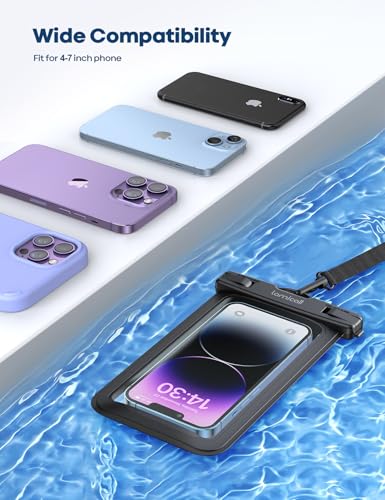 Waterproof Phone Pouch (Black & Blue 7")