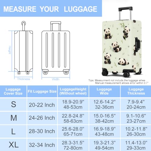 Panda Luggage Cover Washable Suitcase Protector Anti (Panda / M(24-26inch suitcase))