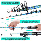 Telescopic Fishing Rod and Reel Combo (Green Full Kit with Carrier Case / 5.9 ft)