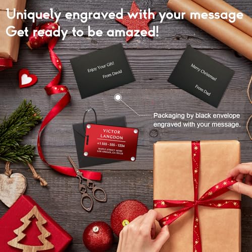 Personalized Luggage Tags for Suitcases (Pure Text-red-largename)