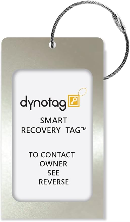Dynotag® Web Enabled Smart Aluminum Convertible Luggage ID Tag + Braided Steel - Image 3
