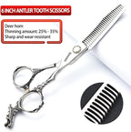 Sharonds 6/7 inch Professional Hair Cutting Scissors Set Hair Cutting Scissors Thinning Teeth Shears Set,Sliver Scissors,Barber,Salon,Hairdressing Scissors Kit,Japanese 440C Scissors (6-inch 3pc-A)