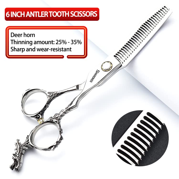 6/7-inch Professional Hairdresser Set, Stainless Steel Scissors (6 inch-3pc-A) (6 Inch-3pc-a)