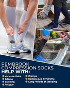 Compression Socks for Men (X-Large / Black/Tan/Navy - 3 Pairs)