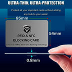 10 Pack RFID Blocking Card for Credit Debit ID Card (Grey)