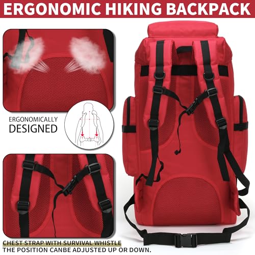 Hiking Backpack for Men 70L (70l-red)
