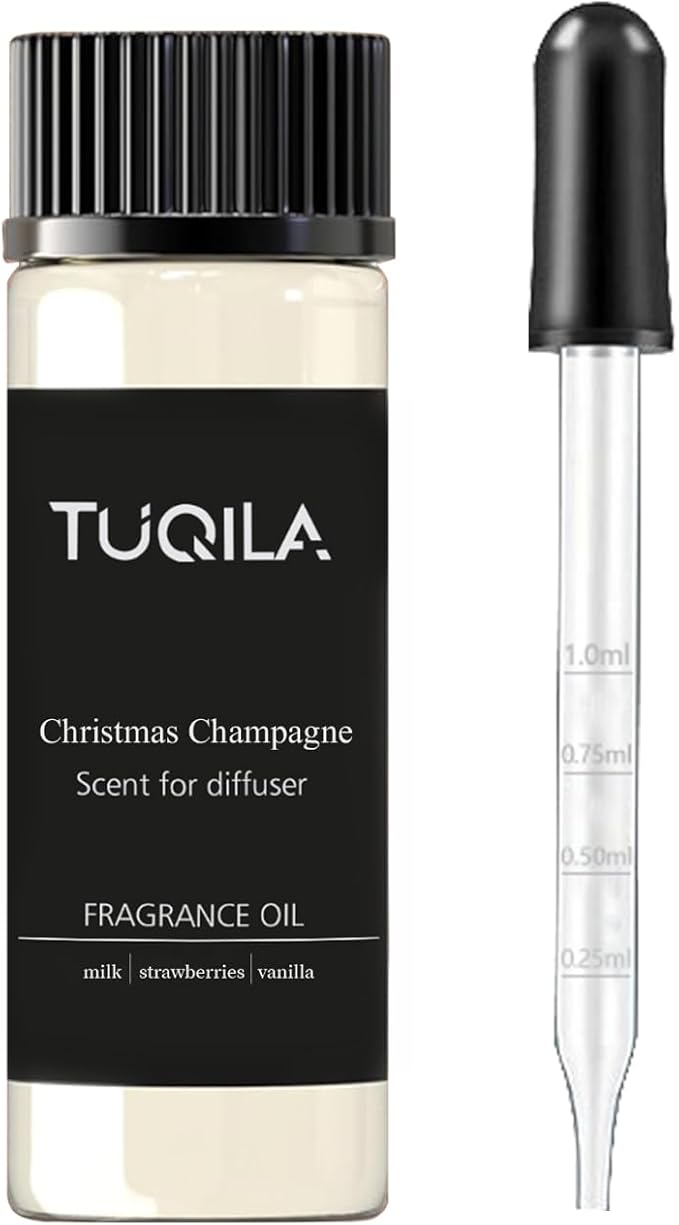 Christmas Champagne Essential Oil - 20ML Sampler Scented Oils for Waterless Diffuser, Aromatherapy Diffuser Oil with Festive Notes of Pear, Berry, Vanilla & Amber for Home