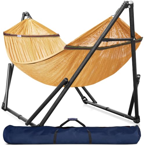 Universal Double Hammock with Stand Included Portable (1. Yellow)