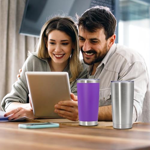 20 oz Tumbler Insulated Tumblers Stainless Steel Coffee Mug (Purple)
