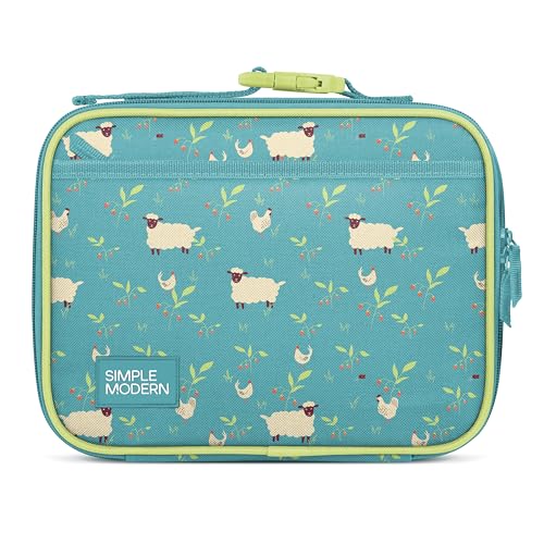 Kids Lunch Box & Insulated Lunch Bag for School (Regular / -Sheeps & Strawberries)