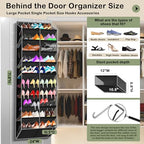 10 Tier Over the Door Shoe Organizer (Black)