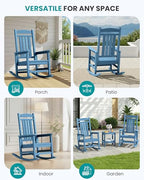 Outdoor Rocking Chair Set of 2 (Block Tone Navy / 2 Packs)
