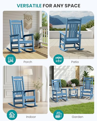 Outdoor Rocking Chair Set of 2 (Block Tone Navy / 2 Packs)