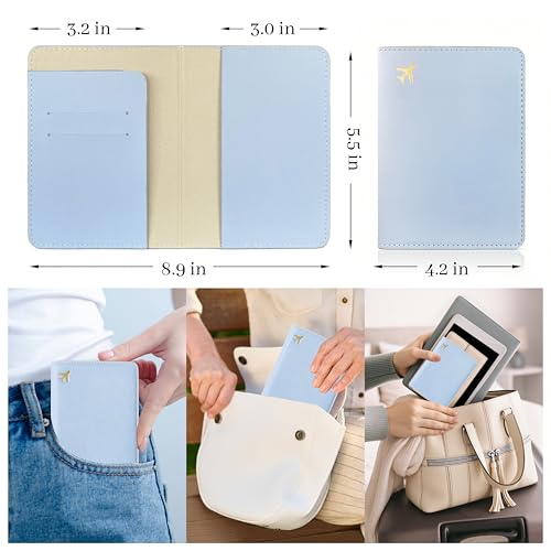 Passport Holder for Travel Essentials (Light Blue)