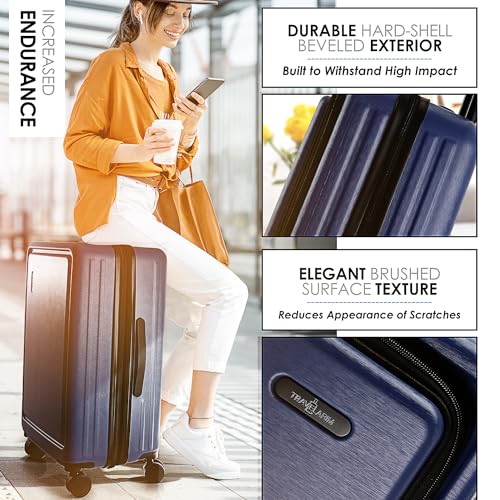 Hard Shell Luggage Sets with Spinner Wheels 4 Piece (4 Piece Set (20/24/28) / Navy)
