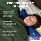 Twist Memory Foam Travel Pillow for Airplanes (Navy / Adjust (26" w/ cord))