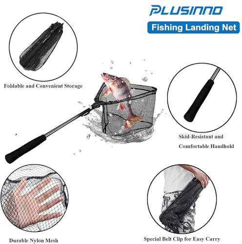Fishing Net Fish Floating Landing Net with Handle (11.8"/30cm Hoop Size 0.8M Black(Not Extendable) / 0.8m (Not Extendable))