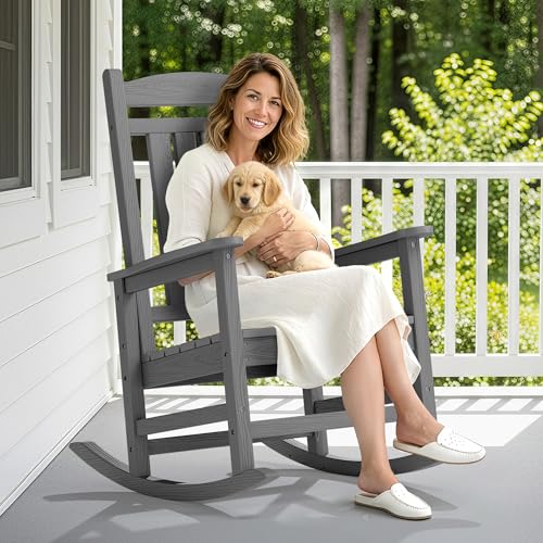Outdoor Rocking Chair Set of 6 (Dark Gray / 6 Packs)
