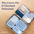 TSA Friendly Packing Cubes for Carry On (1. Blue Gingham / 4 Pack (Standard))