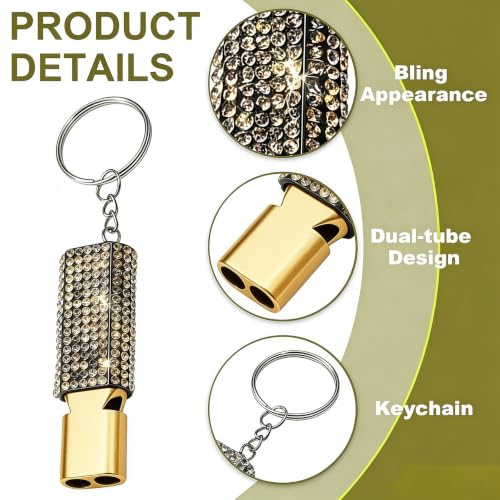 Three Tube Whistle Aluminum Alloy Survival Whistle for Outdoor Needs Sports Referee Emergency (Golden Mix2pcs)