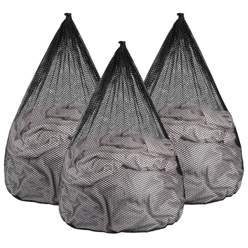 3Pcs Mesh Laundry Bags Washing Machine Mesh Wash Bags Jumbo for Delicates Clothes (Black / Jumbo 3 pcs)
