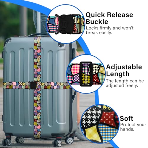 Luggage Straps for Suitcases (Black Pattern)