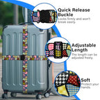 Luggage Straps for Suitcases (Black Pattern)