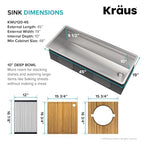 Stainless Steel 45 in Undermount Kitchen Sink KWU120 (Stainless Steel / 45 inch / Sink)