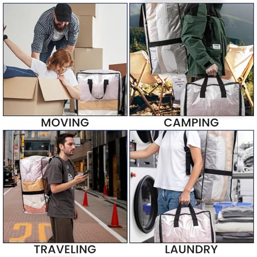 2 Pack Clear Moving Bags W (Clear / 2 Pack Large)