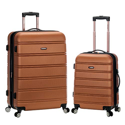 Melbourne Hardside 2 Piece Expandable Spinner Wheel Luggage Set (Brown / 2 Piece (20"/28"))