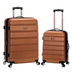 Melbourne Hardside 2 Piece Expandable Spinner Wheel Luggage Set (Brown / 2 Piece (20"/28"))